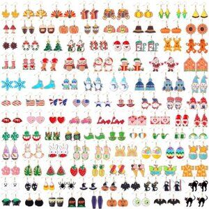 108 Pairs Holiday Earrings for Women Holiday Earrings Gifts Variety Pack